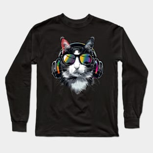 Cat DJ Beats Long Sleeve T-Shirt